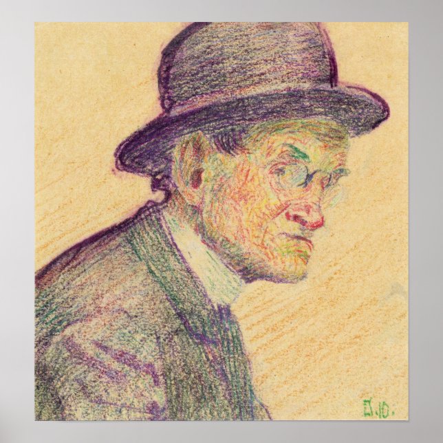Schiele - Man With Bowler Hat 1910 Poster (Front)