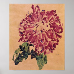 Schiele - Red Chrysanthemum 1910 Poster