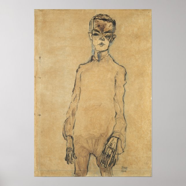 Schiele - Self-Portrait 1910 Poster (Front)