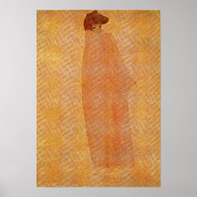Schiele - Standing Woman With A Long Mant Poster (Front)