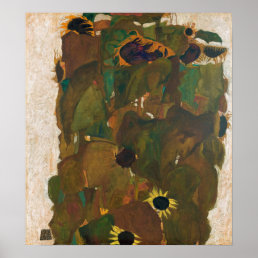 Schiele - Sunflowers Poster