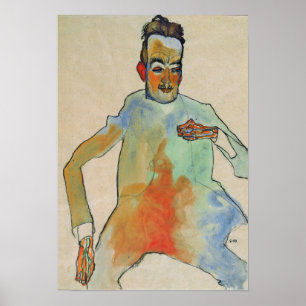 Schiele - The Cello Player 1910 Poster