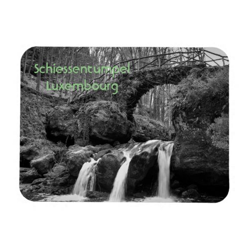 Schiessentumpel Waterfall Luxembourg Monochrome Magnet