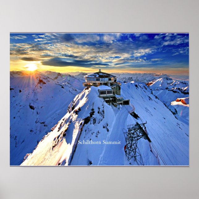 Schilthorn Summit (labeled) Poster (Front)