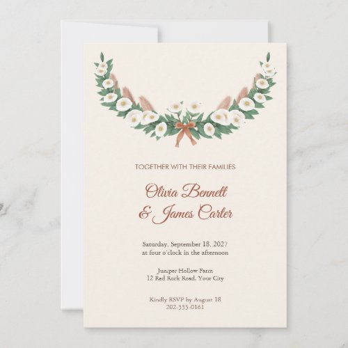 Schima Crescent Swag Wedding Invitation