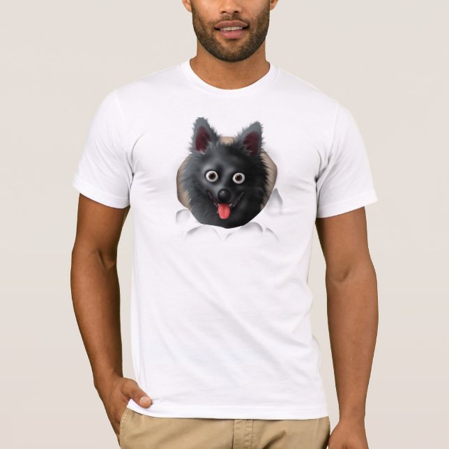 Schipperke Busting Out T-Shirt (Front)