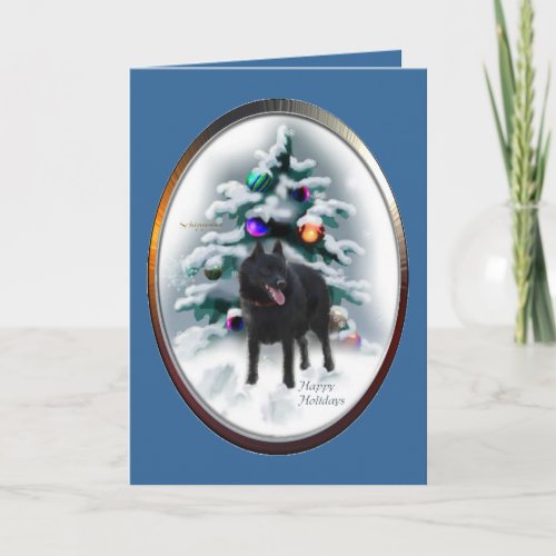 Schipperke Christmas Gifts Holiday Card