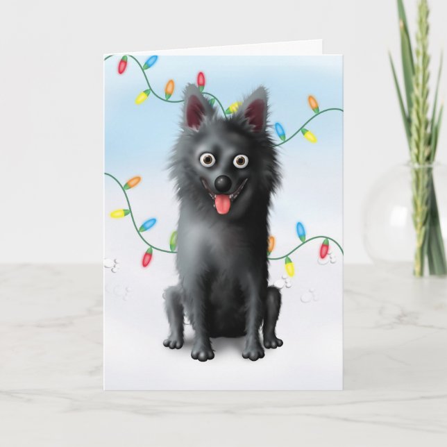 Schipperke Christmas Holiday Card (Front)