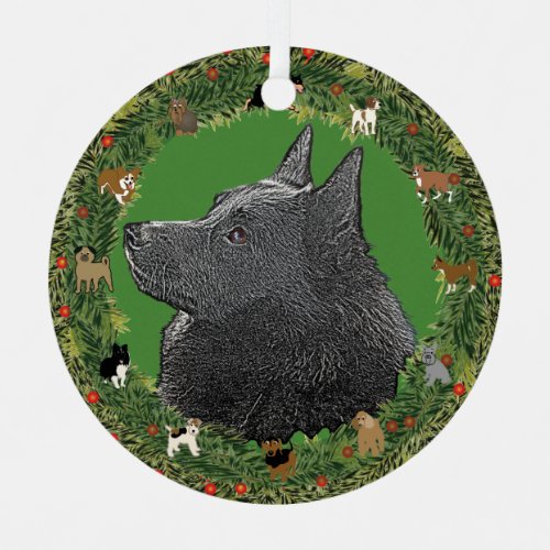 Schipperke Christmas Metal Ornament