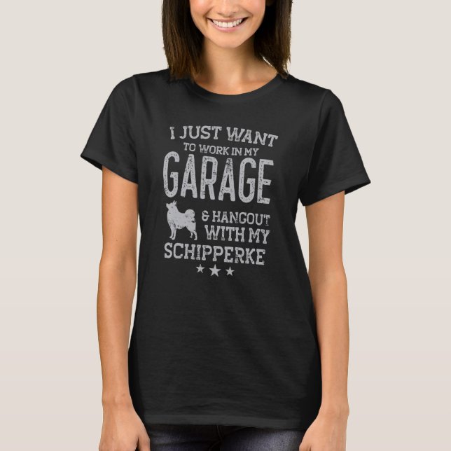 Schipperke Dad Car Garage Hangout Men T-Shirt (Front)