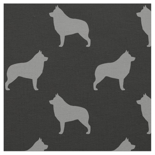 Schipperke Dog Breed Silhouettes Patterned Fabric