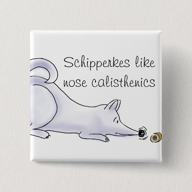 Schipperke Dog Cartoon Button (Front)