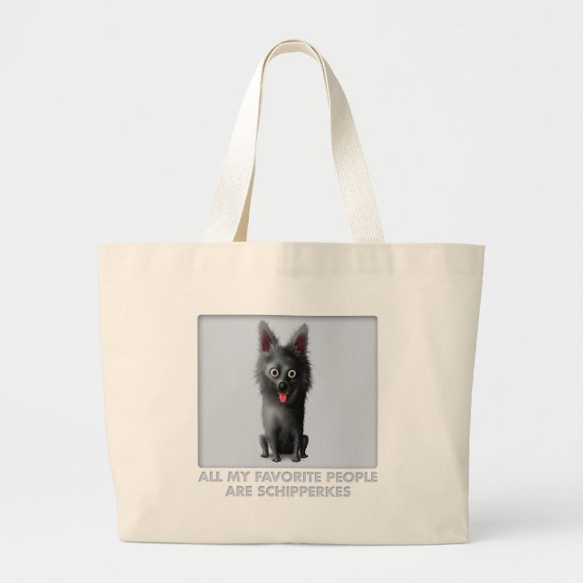 Schipperke Favorite Large Tote Bag (Front)