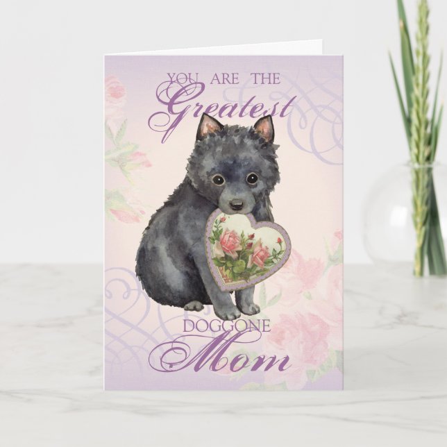 Schipperke Heart Mom Card (Front)