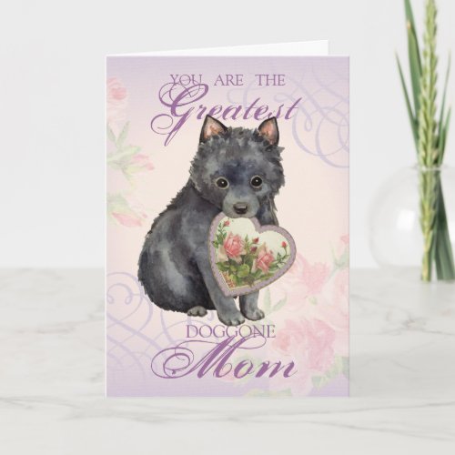 Schipperke Heart Mom Card