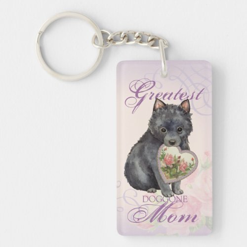 Schipperke Heart Mom Keychain