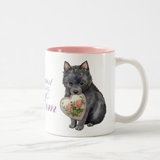 Schipperke Heart Mom Two-Tone Coffee Mug (Right)