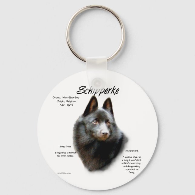 Schipperke History Design Keychain (Front)
