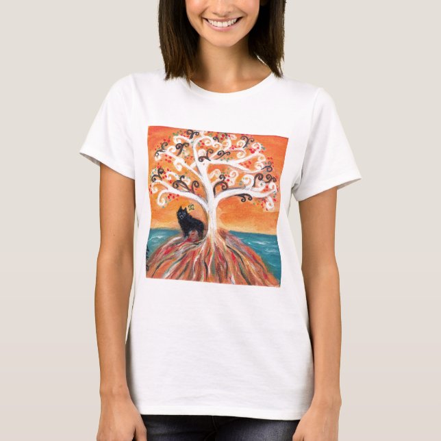 Schipperke love spiritual tree beauty of orange T-Shirt (Front)