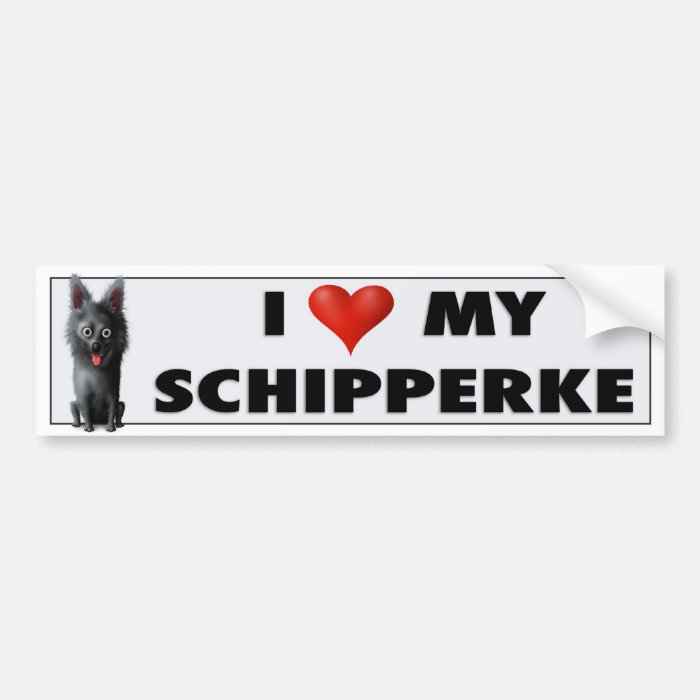 Schipperke Love Sticker Bumper Sticker