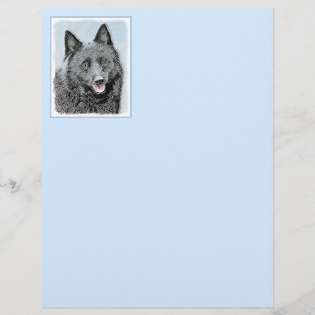 Schipperke Painting - Cute Original Dog Art (Front)