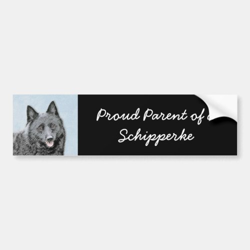 Schipperke Painting _ Cute Original Dog Art Bumper Sticker