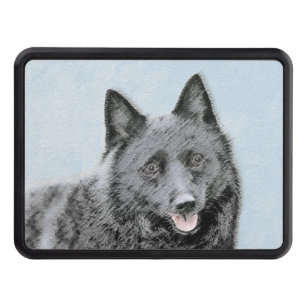 Schipperke Painting - Cute Original Dog Art Hitch Cover