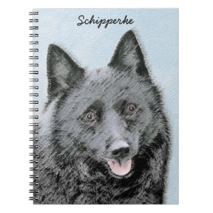 Schipperke Painting - Cute Original Dog Art Notebook