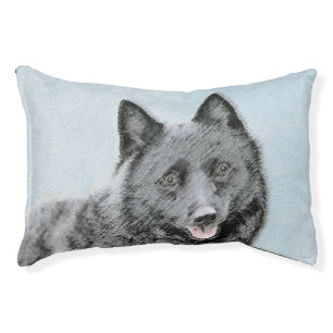 Schipperke Painting - Cute Original Dog Art Pet Bed