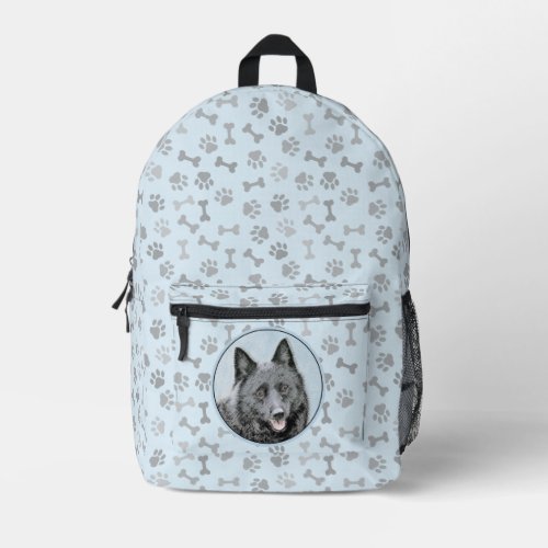 Schipperke Painting _ Cute Original Dog Art Printed Backpack