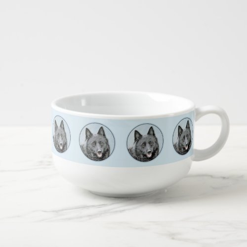 Schipperke Painting _ Cute Original Dog Art Soup Mug