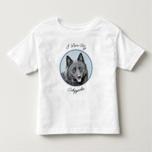 Schipperke Painting _ Cute Original Dog Art Toddler T_shirt