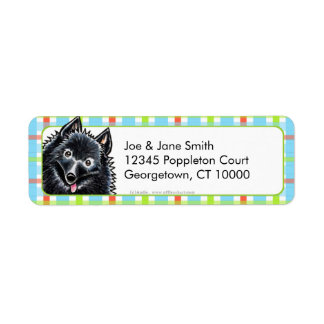 Schipperke Pretty Plaid Label