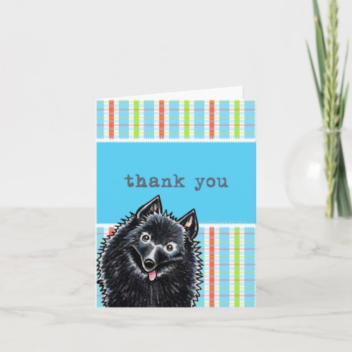 Schipperke Pretty Plaid Thank You Notes