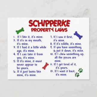 SCHIPPERKE Property Laws 2 Postcard