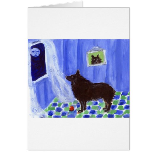 schipperke senses smiling moon cards (Front)
