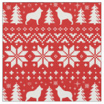 Schipperke Silhouettes Christmas Holiday Patterned Fabric