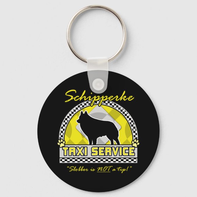 Schipperke Taxi Service Keychain (Front)