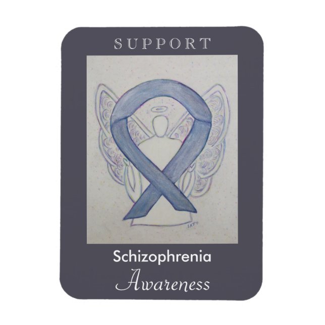 Schizophrenia Awareness Ribbon Angel Custom Magnet (Vertical)