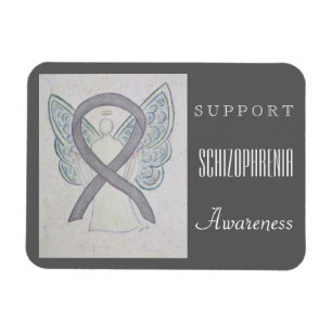 Schizophrenia Awareness Ribbon Angel Custom Magnet
