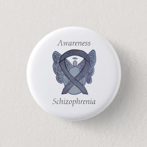 Schizophrenia Awareness Ribbon Angel Custom Pins