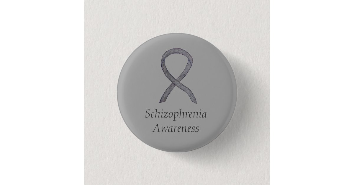 Schizophrenia Awareness Ribbon Custom Pins | Zazzle