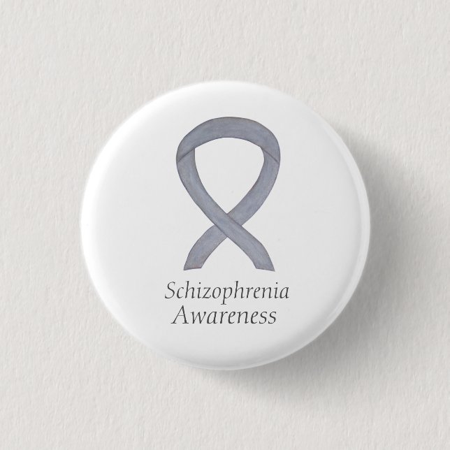 Schizophrenia Awareness Ribbon Custom Pins (Front)