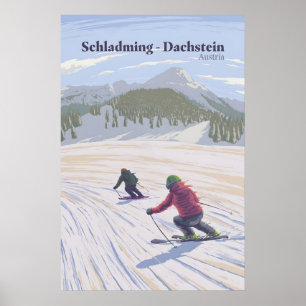 Schladming-Dachstein Austria Ski Resort Travel Poster