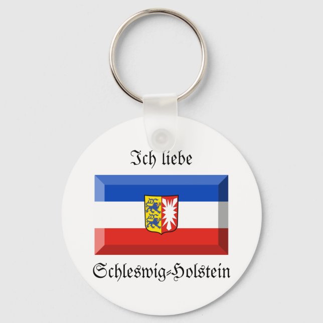 Schleswig-Holstein Flag Gem Keychain (Front)
