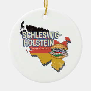 Schleswig-Holstein Germany Federal State Map Ceramic Ornament
