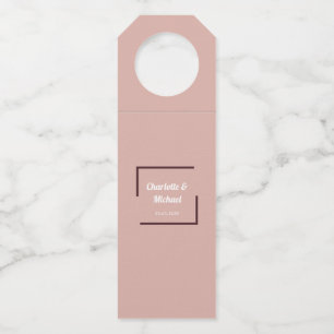 Schlicht elegant Dusty-Rose/Weiß Bottle Hanger Tag