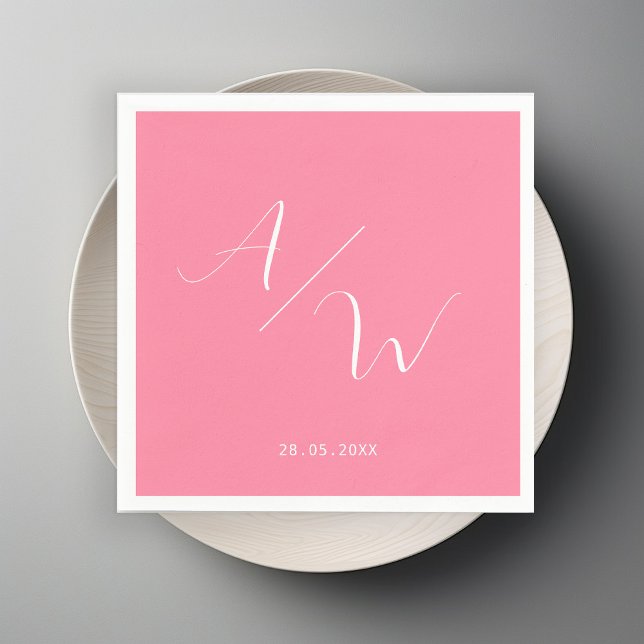Schlicht elegante Monogramm Serviette Napkins (Creator Uploaded)