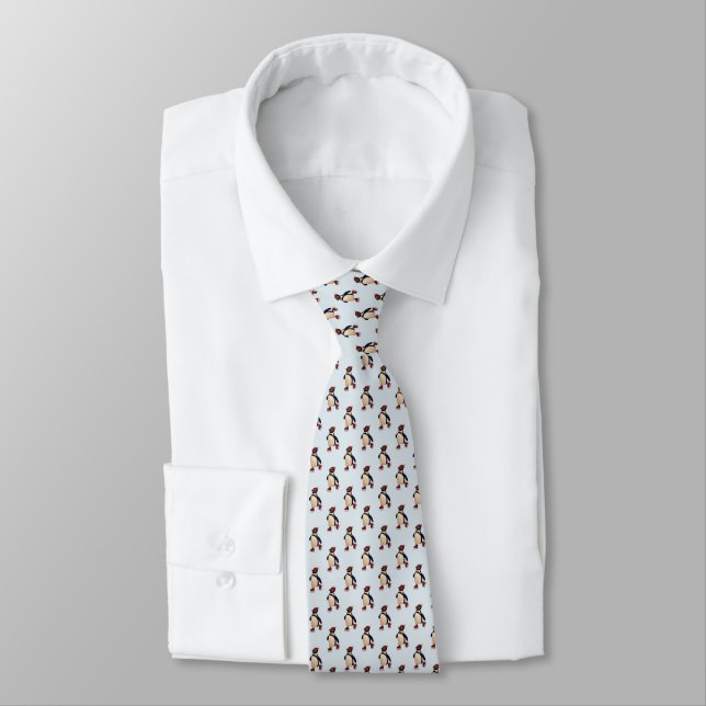 Schlittschuhpinguin Krawatte Neck Tie (Tied)