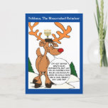 Schlomo The Menorahed Reindeer Hanukkah Card<br><div class="desc">FINALLY, a Hanukkah Card that's both FUNNY and TENDER! BTW... can we PLEASE make up our "Tribal" minds about the proper spelling of "Menorah" (Mennorah?... Menorrah?... not to mention Hanukkah?... or is it Hannukah??... and let us not forget "CHANNUKAH"). 100% of ALL PROFITS are donated to The Breast Cancer Research...</div>